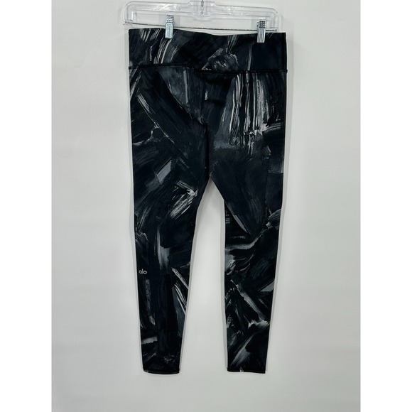 Alo Yoga Pants Leggings Paint Brush Stroke Womens M Athleisure Athletic Pocket - Picture 2 of 10